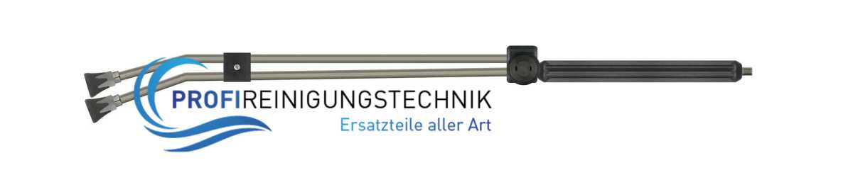 Doppelstrahlrohr  mit umspritzter Isolierung, Ventil ST-54 seitlich und Düsenschutz ST-10 1/4" AG